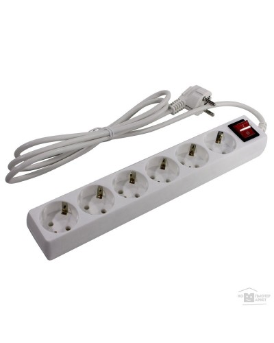 SP6W-250. Сетевой фильтр 6 розеток, 5м, белый. 5bites в Ельце