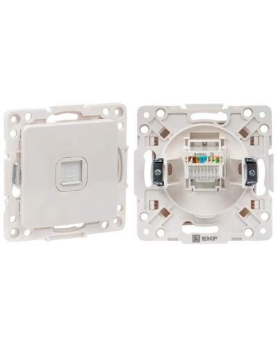 Стокгольм Механизм Розетки RJ-45 1-местной (EYK01-035-10). Механизм Розетки RJ-45 1-местной. EKF в Ельце