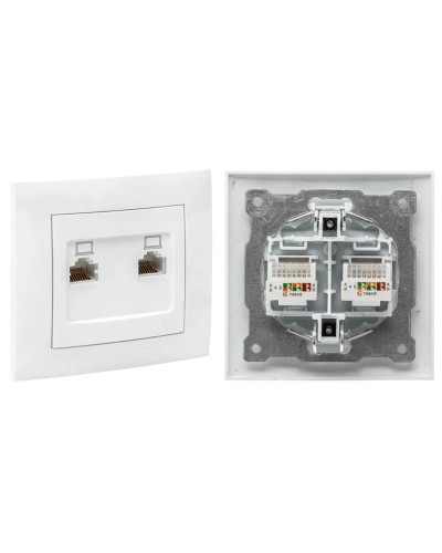 Валенсия розетка комп RJ-45 2-местная (EWK02-035-10). Розетка комп RJ-45 2-местная. EKF в Ельце