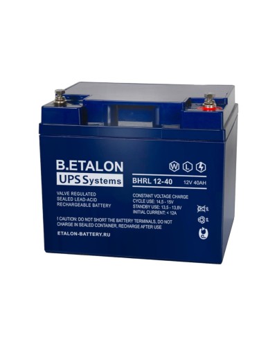 B.ETALON BHRL 12-40. Аккумулятор герметичный свинцово-кислотный. ETALON в Ельце