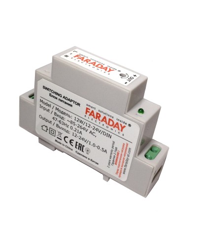 12W/12-24V/DIN. Блок питания. FARADAY в Ельце