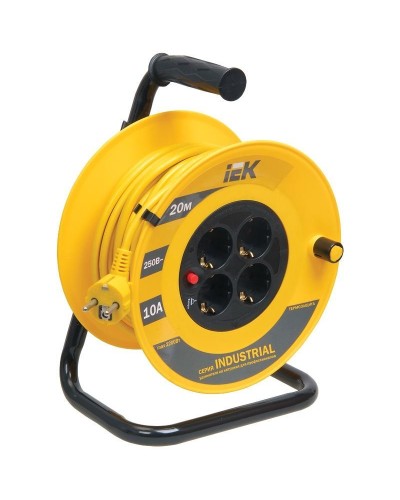 УК20 4 места, 20м (WKP15-16-04-20). Удлинитель на катушке Industrial. IEK в Ельце