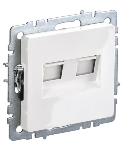 Розетка RJ11+RJ45 РК/Т12-БрБ белая BRITE (BR-KT20-O-1-K01). Розетка двойная. IEK в Ельце