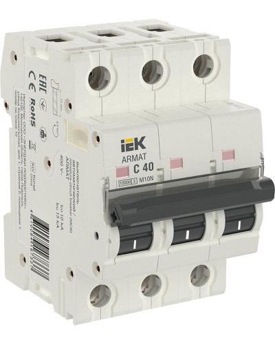 M10N 3P C 40А 10кА ARMAT (AR-M10N-3-C040). Автоматический выключатель. IEK в Ельце