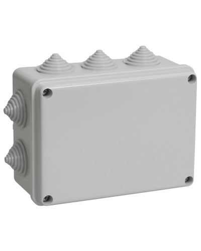 Коробка распаячная КМ41241 150х110х70 открытой проводки IP44 10 гермовводов серая (UKO10-150-110-070-K41-44). Коробка распаячная безгалогенная (HF). IEK в Ельце
