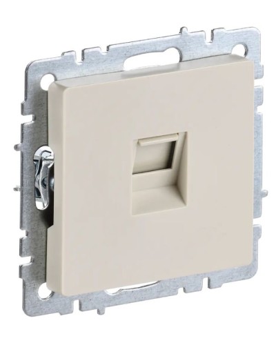 Розетка RJ45 РК10-БрКр кат.5E бежевый BRITE (BR-K10-1-K10). Розетка компьютерная. IEK в Ельце