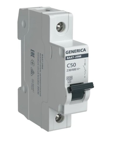GENERICA ВА47-29М 1P C 50А 4,5кА (MVA21-1-050-C-G). Автоматический выключатель. IEK в Ельце