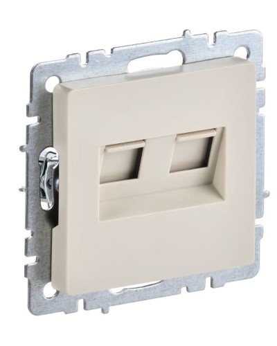 Розетка RJ11+RJ45 РК/Т12-БрКр бежевый BRITE (BR-KT20-O-1-K10). Розетка двойная. IEK в Ельце