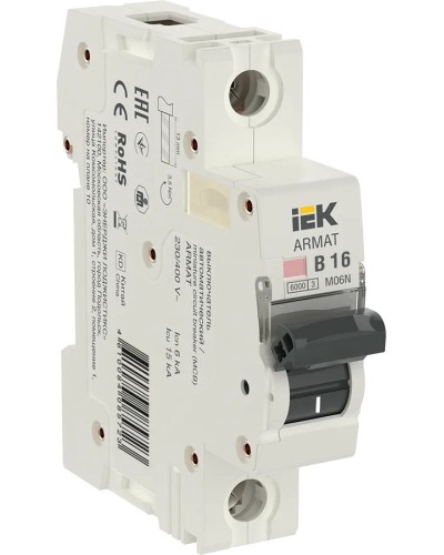 M06N 1P B 16А 6кА ARMAT (AR-M06N-1-B016). Автоматический выключатель. IEK в Ельце