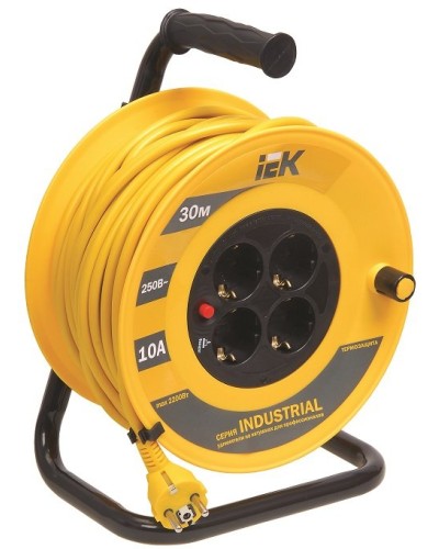 УК30 4 места, 30м (WKP14-10-04-30). Удлинитель на катушке Industrial. IEK в Ельце