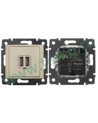 Розетка Valena двойная, USB, слоновая кость (774170). Розетка. LegranD в Ельце