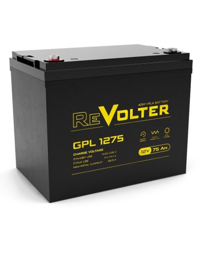Revolter GPL 1275. Аккумулятор автомобильный герметичный свинцово-кислотный. Revolter в Ельце