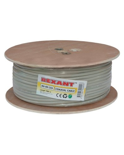 RG-8X, 50 Ом, CCS/Al/A, 75% (01-2021). Кабель коаксиальный радиочастотный. Rexant в Ельце