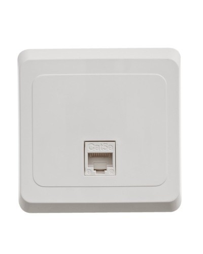 Этюд розетка RJ45, кат. 5Е, 1-местная, в сборе, скрытой установки, белый (KOMC-001B). Розетка компьютерная. Systeme Electric в Ельце