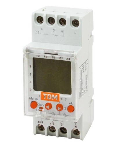ТЭ822-2кан-1мин/7дн-44on/off-2х16А-DIN TDM (SQ1503-0003). Таймер электронный. TDM ЕLECTRIC в Ельце