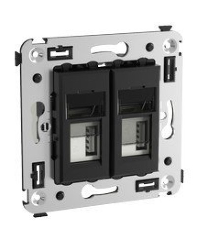 Розетка USB в стену Avanti черный квадрат (4402543). Розетка USB. ДКС в Ельце