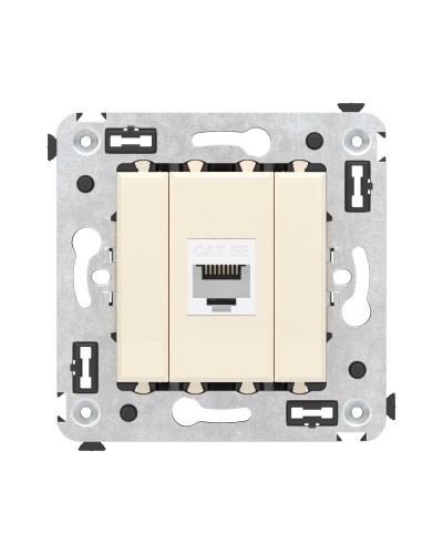 Розетка RJ-45 в стену, кат.5E, Avanti, одинарная, ванильная дымка (4405663). Розетка компьютерная. ДКС в Ельце