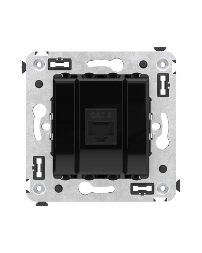 Розетка RJ-45 в стену, кат.6E, Avanti, одинарная, черный квадрат (4402693). Розетка компьютерная. ДКС в Ельце