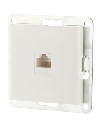Розетка RJ-45 кат.5е с накладкой, белый LK80 (846104-1). Розетка компьютерная. Экопласт в Ельце
