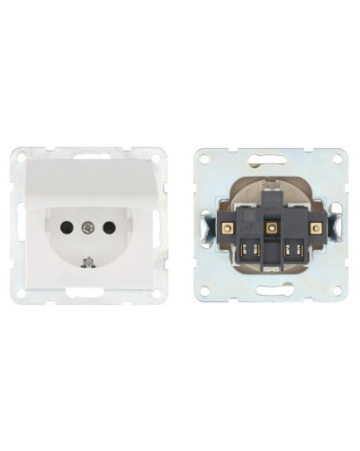 Розетка с з/к, шторками и крышкой, белый LK80 (843404-1). Розетка. Экопласт в Ельце