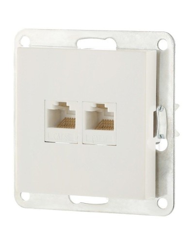 Розетка 2xRJ-45 кат.5е с накладкой, белый LK80 (846204-1). Розетка компьютерная двойная. Экопласт в Ельце