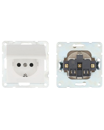 Розетка с з/к, шторками и крышкой, белый LK60 (863404-1). Розетка. Экопласт в Ельце