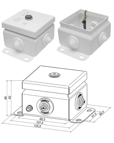 КМ IP55-0808 (без DIN рейки). Коробка монтажная электротехническая. Гефест в Ельце